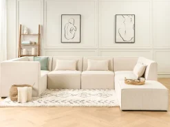 Fashion Beliani Kulmamoduuli Vakosametti Vaalea Beige Lemvig