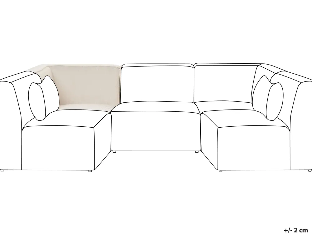 Fashion Beliani Kulmamoduuli Vakosametti Vaalea Beige Lemvig