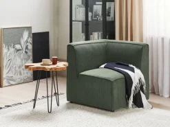 Sohvat<Beliani Kulmamoduuli Vakosametti Tummanvihrea Lemvig