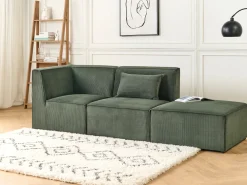 Sohvat<Beliani Kulmamoduuli Vakosametti Tummanvihrea Lemvig