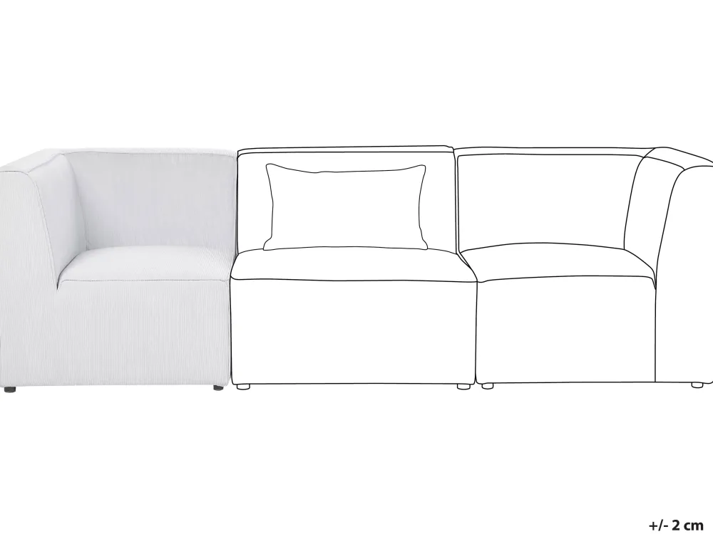 Nojatuolit<Beliani Kulmamoduuli Vakosametti Luonnonvalkoinen Lemvig