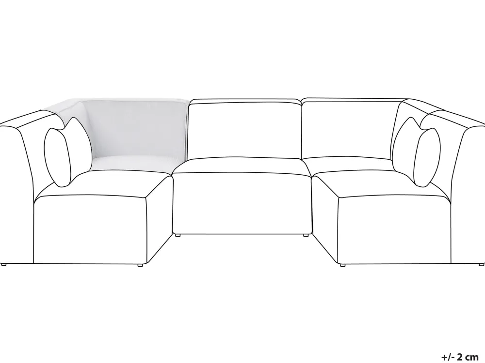 Nojatuolit<Beliani Kulmamoduuli Vakosametti Luonnonvalkoinen Lemvig