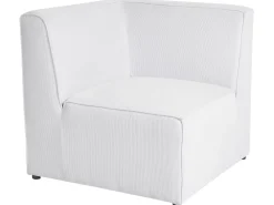 Nojatuolit<Beliani Kulmamoduuli Vakosametti Luonnonvalkoinen Lemvig