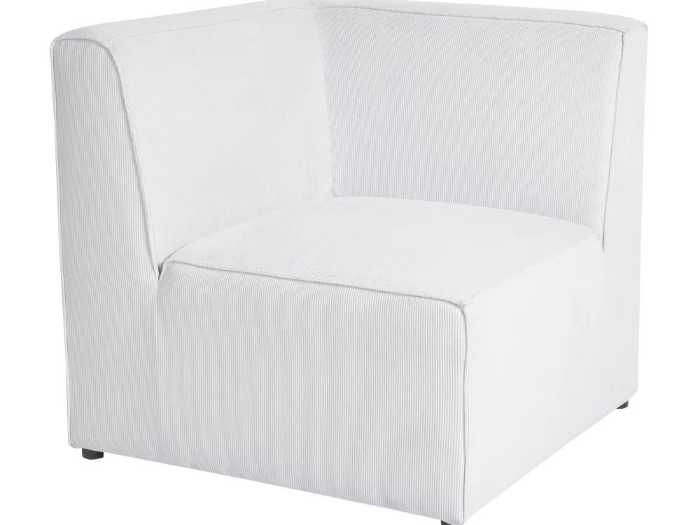 Nojatuolit<Beliani Kulmamoduuli Vakosametti Luonnonvalkoinen Lemvig