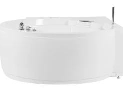 Kylpy- & Poreammeet<Beliani Kulmaporeamme Led-Valot Bluetooth-Kaiutin Valkoinen 150 X 114 Cm Milano