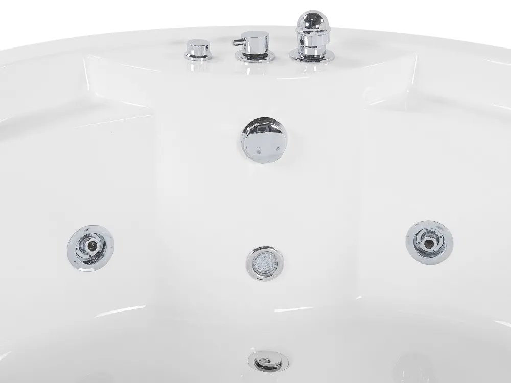 Kylpy- & Poreammeet<Beliani Kulmaporeamme Led-Valot Bluetooth-Kaiutin Valkoinen 150 X 114 Cm Milano