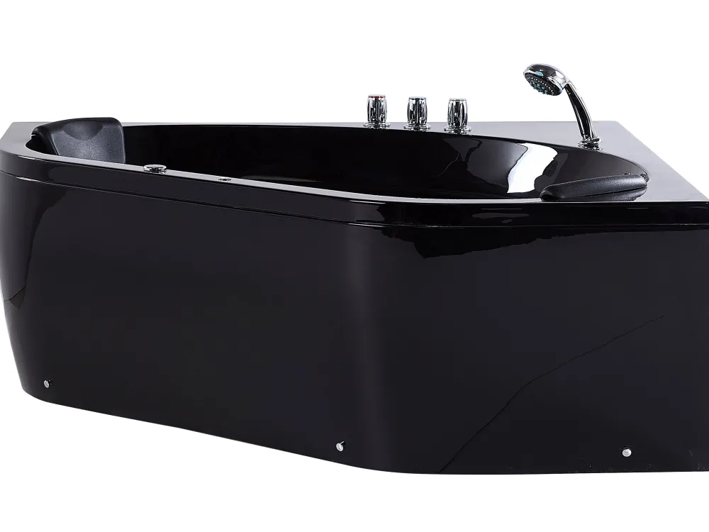 Hot Beliani Kulmaporeamme Led-Valot Musta 200 X 140 Cm Meves