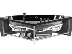 Hot Beliani Kulmaporeamme Led-Valot Musta 200 X 140 Cm Meves