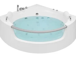 Cheap Beliani Kulmaporeamme Led-Valot Valkoinen 201 X 150 Cm Mangle