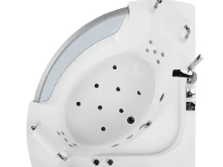 Cheap Beliani Kulmaporeamme Led-Valot Valkoinen 201 X 150 Cm Mangle