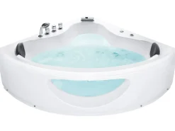 Flash Sale Beliani Kulmaporeamme Led-Valot Valkoinen 205 X 146 Cm Tocoa