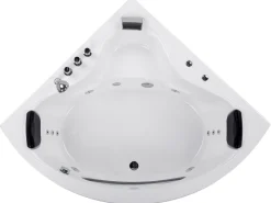 Flash Sale Beliani Kulmaporeamme Led-Valot Valkoinen 205 X 146 Cm Tocoa