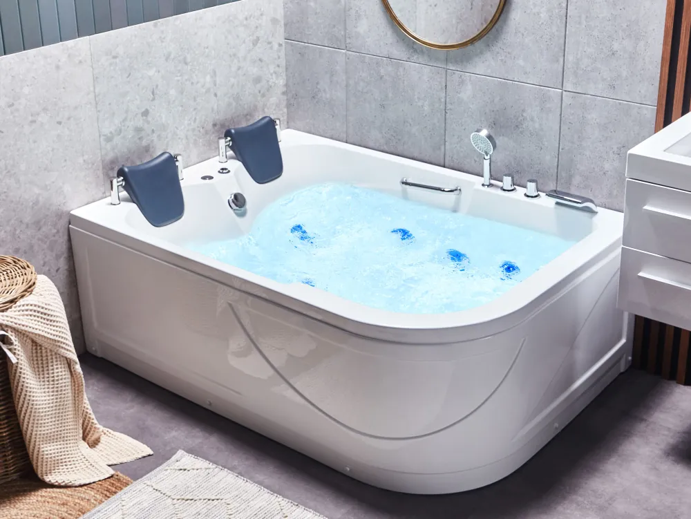 Online Beliani Kulmaporeamme Oikeak. Led-Valot Valkoinen 170 X 119 Cm Bayamo