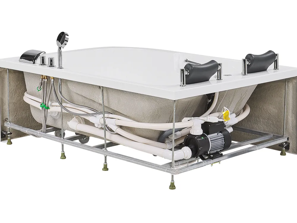 Online Beliani Kulmaporeamme Oikeak. Led-Valot Valkoinen 170 X 119 Cm Bayamo