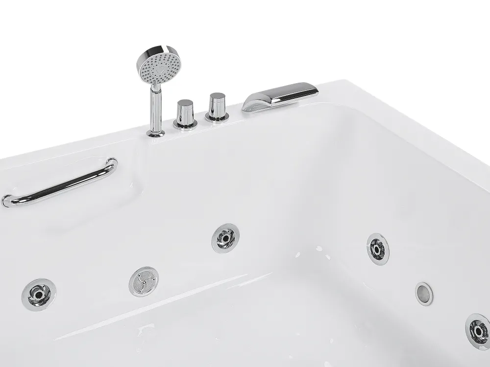 Online Beliani Kulmaporeamme Oikeak. Led-Valot Valkoinen 170 X 119 Cm Bayamo