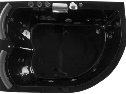 Best Sale Beliani Kulmaporeamme Oikeak. Led-Valot Musta 160 X 113 Cm Paradiso