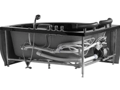 Best Sale Beliani Kulmaporeamme Oikeak. Led-Valot Musta 160 X 113 Cm Paradiso