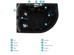 Best Sale Beliani Kulmaporeamme Oikeak. Led-Valot Musta 160 X 113 Cm Paradiso