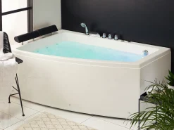 Store Beliani Kulmaporeamme Oikeak. Led-Valot Valkoinen 182 X 122 Cm Serrana