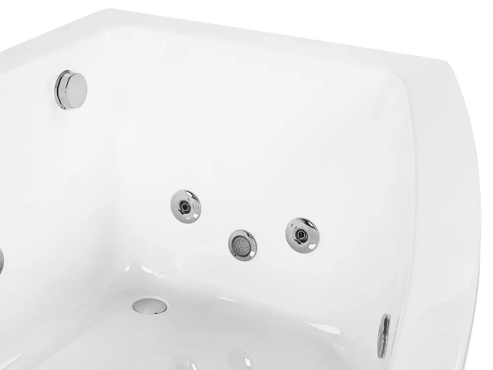 Store Beliani Kulmaporeamme Oikeak. Led-Valot Valkoinen 182 X 122 Cm Serrana