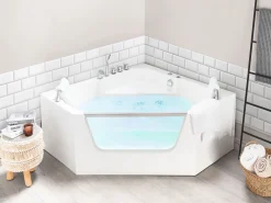 Kylpy- & Poreammeet<Beliani Kulmaporeamme Valkoinen 135 X 135 Cm Cantalla