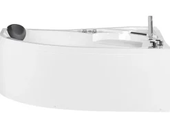 Discount Beliani Kulmaporeamme Vasenk. Led-Valot Valkoinen 150 X 100 Cm Neiva