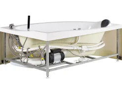 Discount Beliani Kulmaporeamme Vasenk. Led-Valot Valkoinen 150 X 100 Cm Neiva