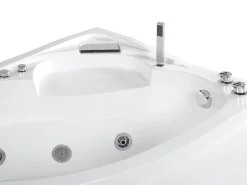 Discount Beliani Kulmaporeamme Vasenk. Led-Valot Valkoinen 150 X 100 Cm Neiva