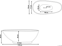 Cheap Beliani Kylpyamme Marmorikuvio Laivastonsininen 170 X 80 Cm Rioja