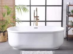 Cheap Beliani Kylpyamme Vapaasti Seisova Valkoinen 170 X 80 Cm Pinel