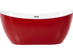 Kylpy- & Poreammeet<Beliani Kylpyamme Vapaasti Seisova Punainen 150 X 75 Cm Antigua