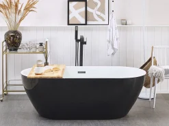 Hot Beliani Kylpyamme Vapaasti Seisova Musta 150 X 75 Cm Nevis