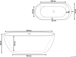 Hot Beliani Kylpyamme Vapaasti Seisova Musta 150 X 75 Cm Nevis