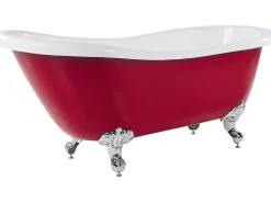 Sale Beliani Kylpyamme Vapaasti Seisova Punainen 153 X 77 Cm Cayman