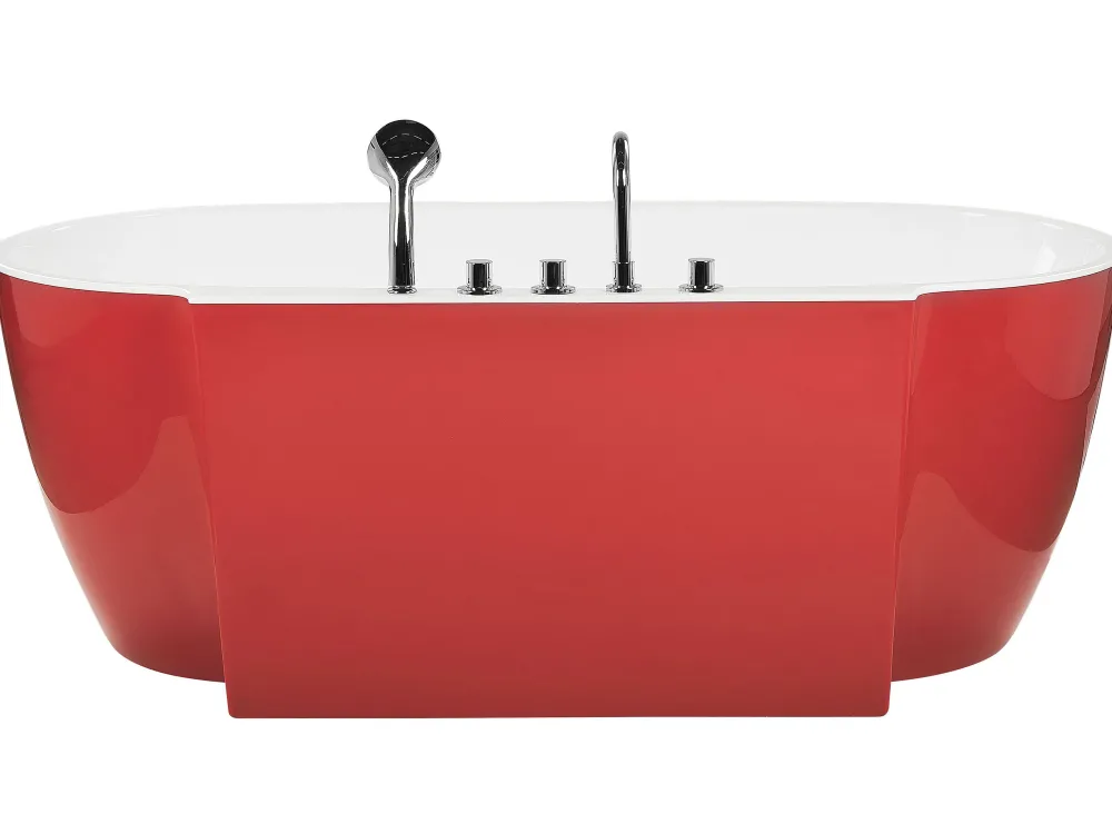 Cheap Beliani Kylpyamme Vapaasti Seisova Punainen 170 X 80 Cm Rotso