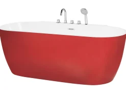 Cheap Beliani Kylpyamme Vapaasti Seisova Punainen 170 X 80 Cm Rotso