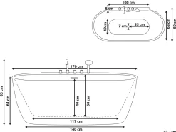 Cheap Beliani Kylpyamme Vapaasti Seisova Punainen 170 X 80 Cm Rotso