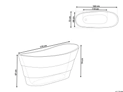 Shop Beliani Kylpyamme Vapaasti Seisova Valkoinen 170 X 73 Cm Buenavista