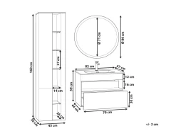 Säilytys<Beliani Kylpyhuoneen Kalusteet 3 Osaa Harmaa Figueres