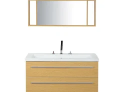 Säilytys<Beliani Kylpyhuoneen Kalusteet 3 Osaa Vaalea Puu Almeria