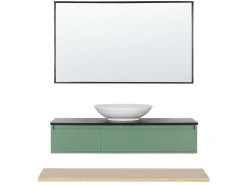 Säilytys<Beliani Kylpyhuoneen Kalusteet 4 Osaa Vihrea/Vaalea Puu Zaragoza