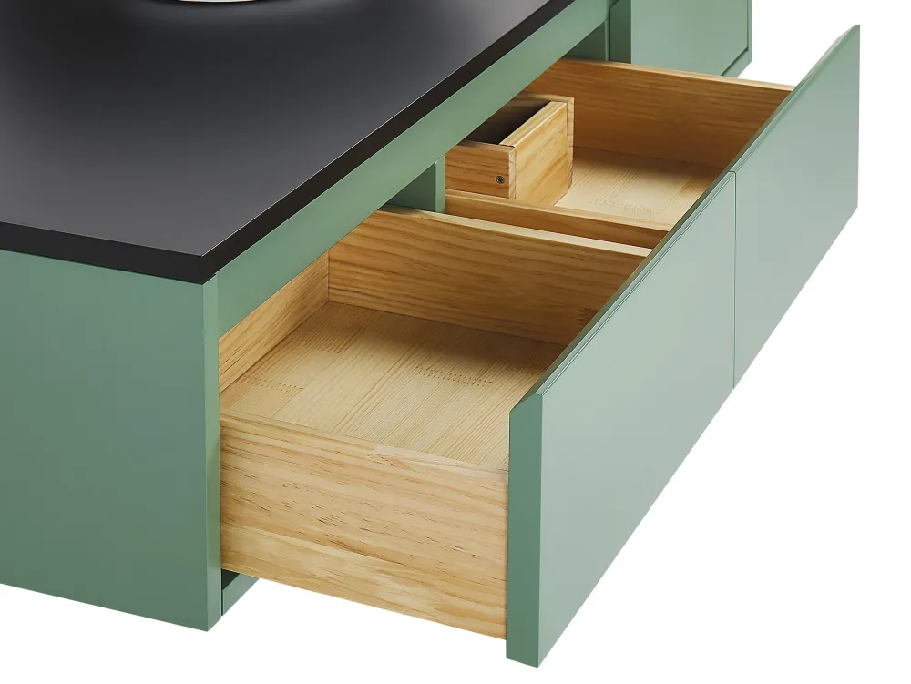 Säilytys<Beliani Kylpyhuoneen Kalusteet 4 Osaa Vihrea/Vaalea Puu Zaragoza