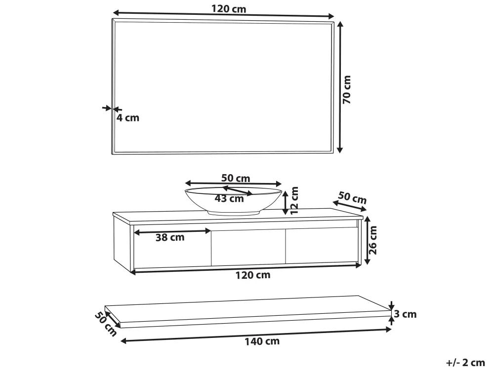 Säilytys<Beliani Kylpyhuoneen Kalusteet 4 Osaa Vihrea/Vaalea Puu Zaragoza