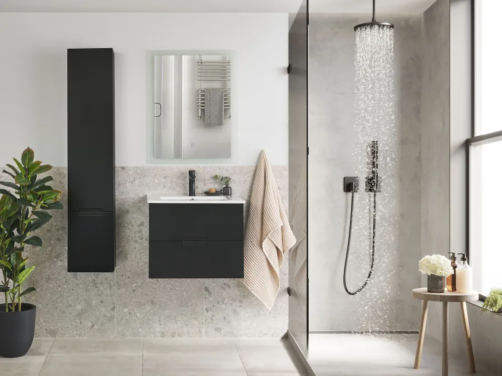 Säilytys<Beliani Kylpyhuoneen Kalusteet 4 Osaa Musta Tudela