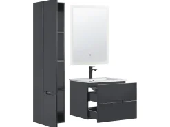 Säilytys<Beliani Kylpyhuoneen Kalusteet 4 Osaa Musta Tudela