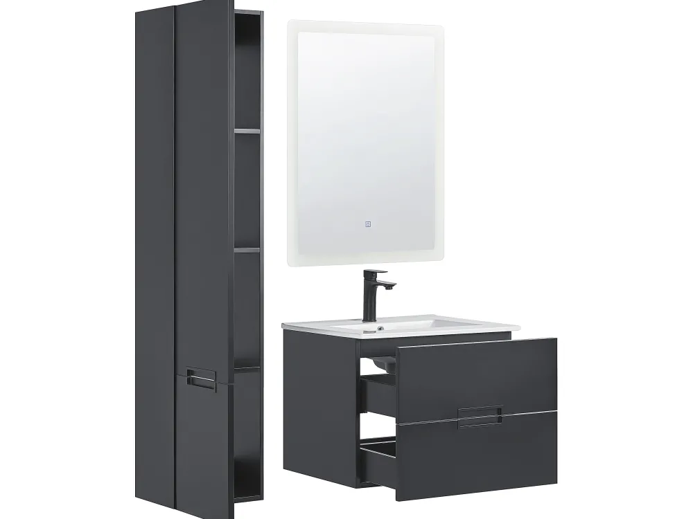 Säilytys<Beliani Kylpyhuoneen Kalusteet 4 Osaa Musta Tudela