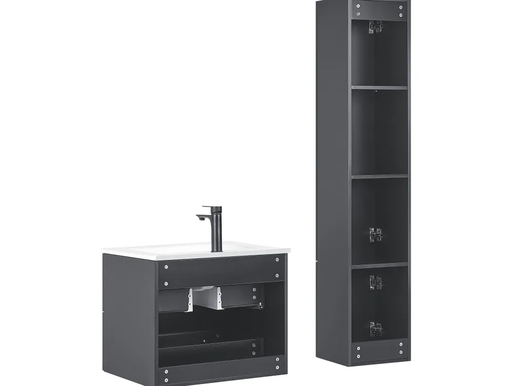 Säilytys<Beliani Kylpyhuoneen Kalusteet 4 Osaa Musta Tudela