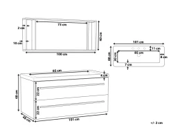 Fashion Beliani Kylpyhuoneen Kalusteet 3 Osaa Harmaa Almeria