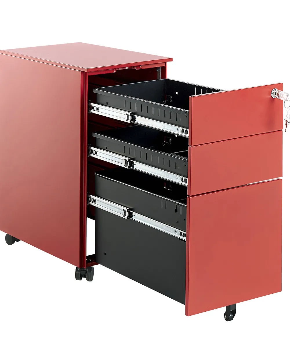 Hot Beliani Laatikosto Metalli 3 Laatikkoa Punainen Bolsena