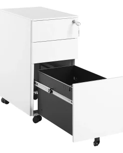 Säilytys<Beliani Laatikosto Metalli 3 Laatikkoa Valkoinen Bolsena